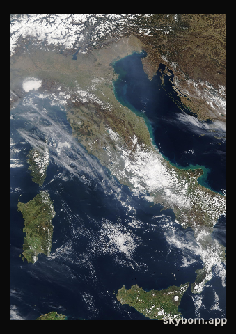 The Earth on 22 March 2003 · Italy and the Adriatic