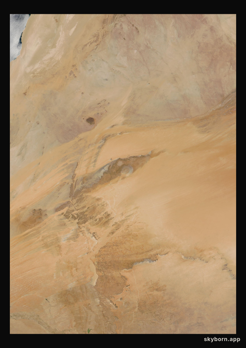 The Earth on 31 March 2003 · Eye of the Sahara, Mauritania