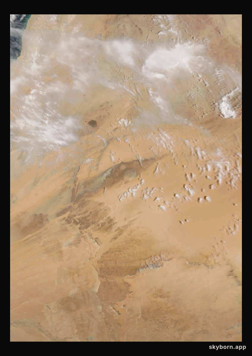 The Earth on 9 May 2003 · Eye of the Sahara, Mauritania