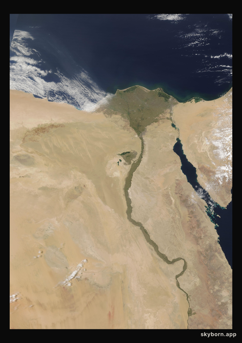 The Earth on 16 May 2003 · Nile Delta and Sinai