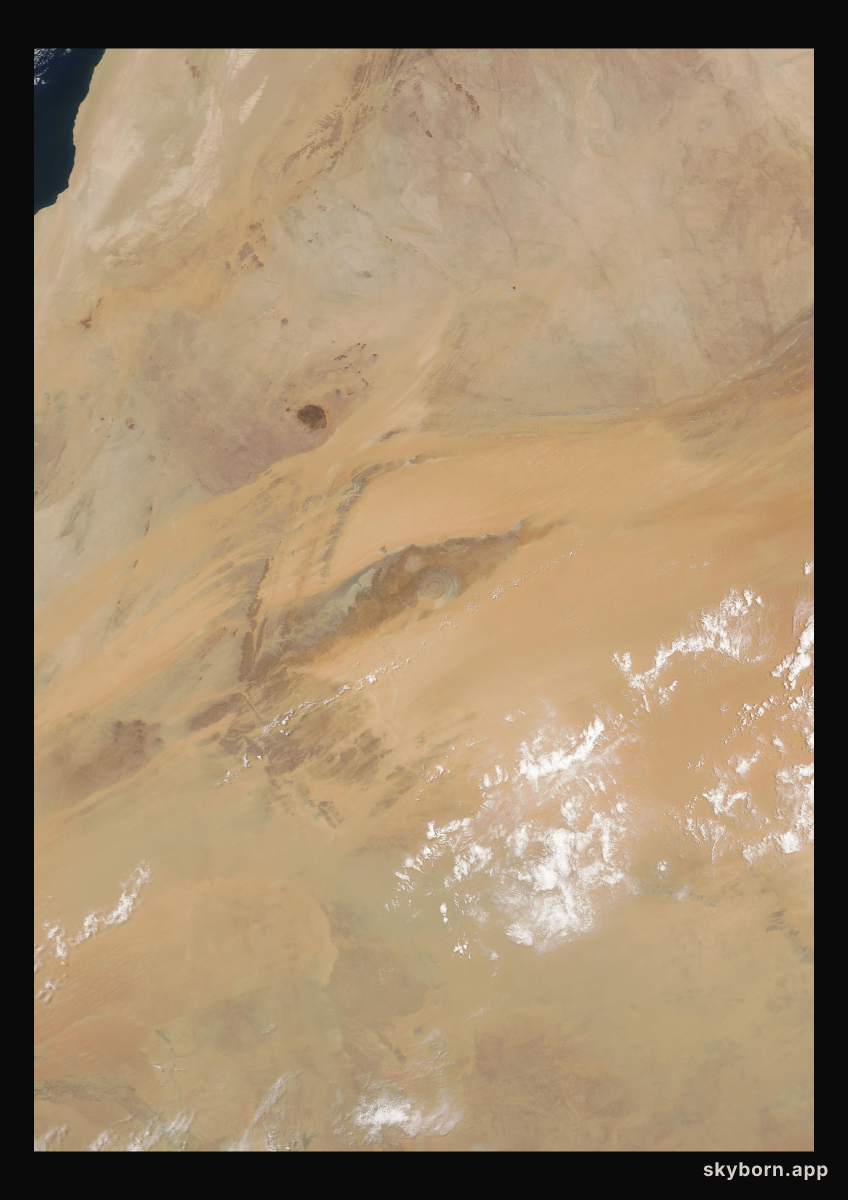 The Earth on 5 June 2003 · Eye of the Sahara, Mauritania