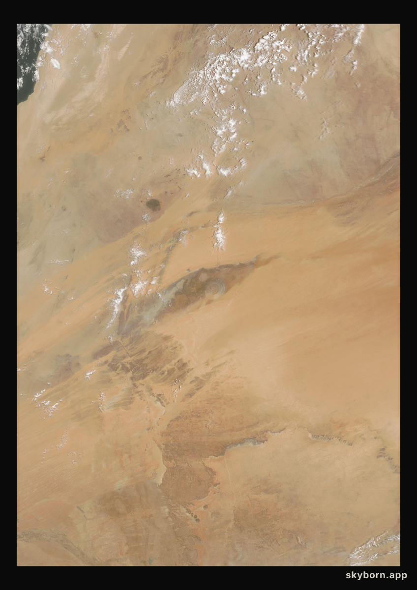 The Earth on 26 June 2003 · Eye of the Sahara, Mauritania