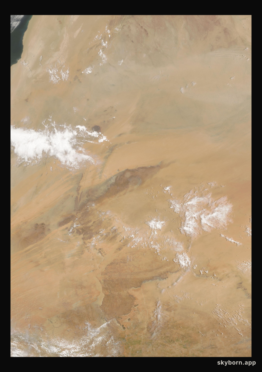 The Earth on 21 July 2003 · Eye of the Sahara, Mauritania