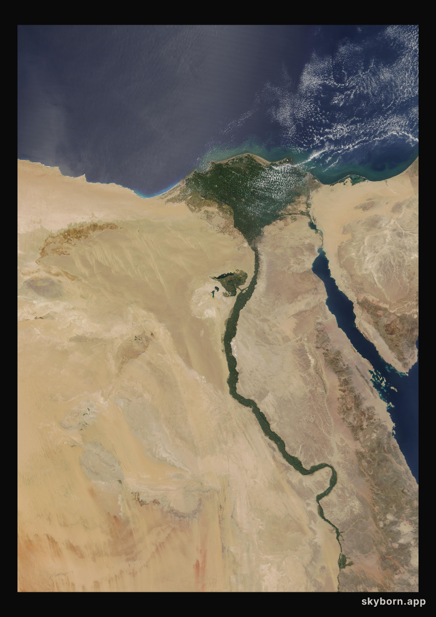 The Earth on 27 July 2003 · Nile Delta and Sinai