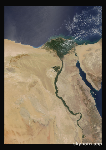 The Earth on 27 July 2003 · Nile Delta and Sinai