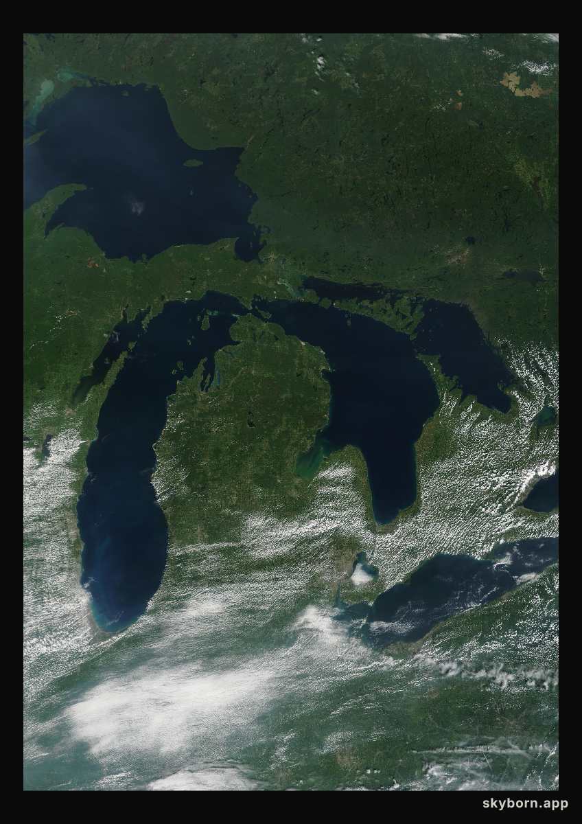 The Earth on 13 August 2003 · Great Lakes
