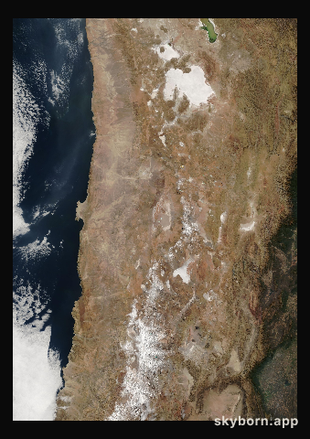 The Earth on 17 August 2003 · Atacama and the Andes