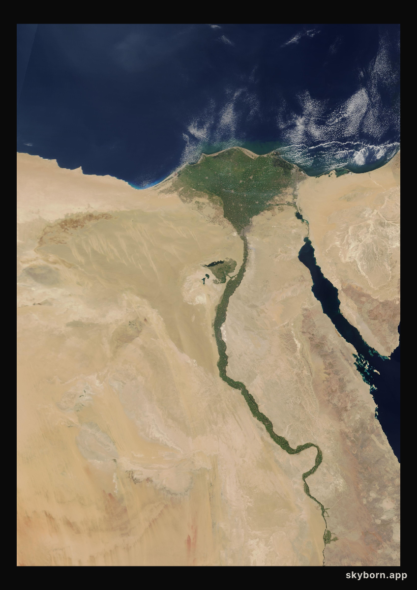 The Earth on 20 August 2003 · Nile Delta and Sinai