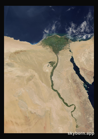 The Earth on 20 August 2003 · Nile Delta and Sinai