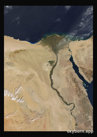 The Earth on 8 October 2003 · Nile Delta and Sinai