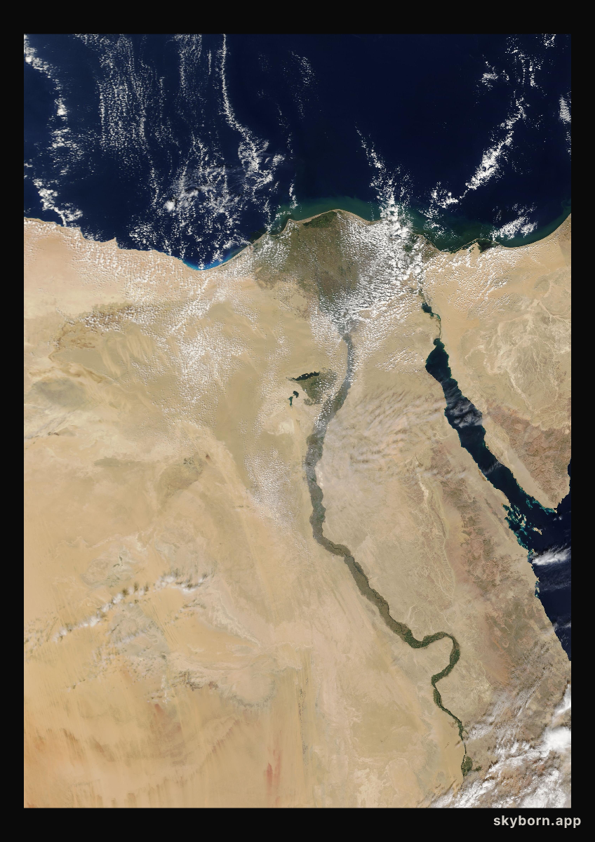 The Earth on 14 October 2003 · Nile Delta and Sinai