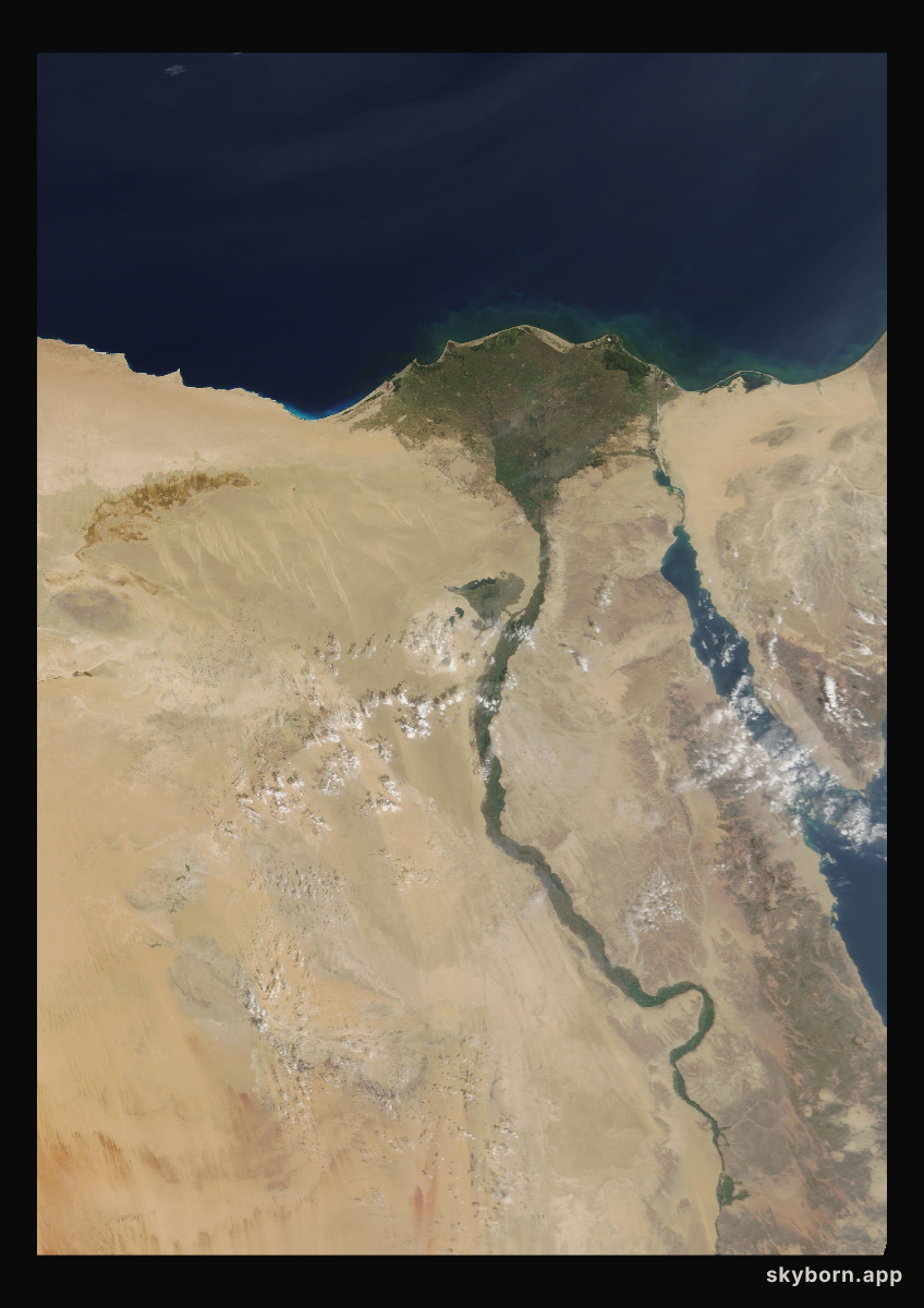 The Earth on 22 October 2003 · Nile Delta and Sinai