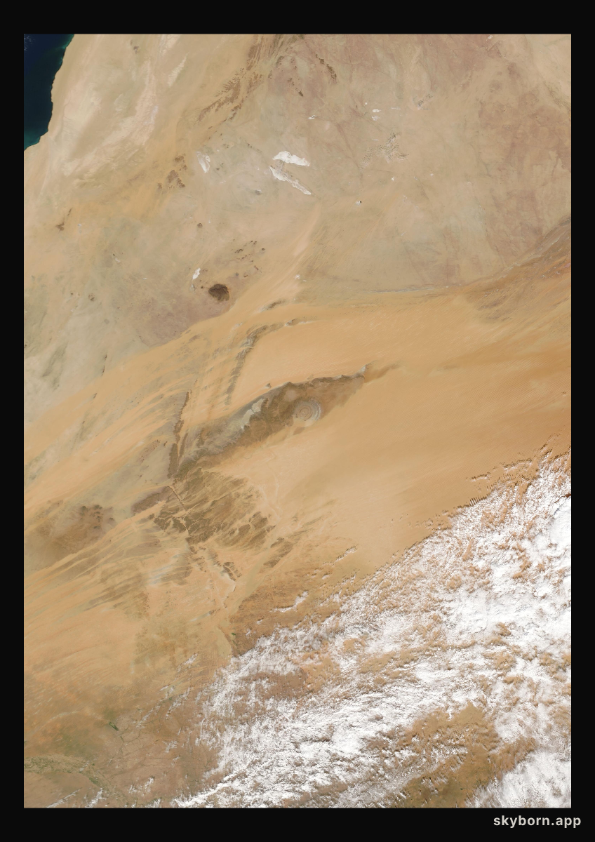 The Earth on 21 November 2003 · Eye of the Sahara, Mauritania
