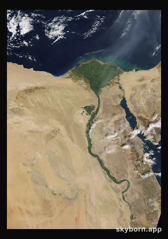 The Earth on 9 December 2003 · Nile Delta and Sinai
