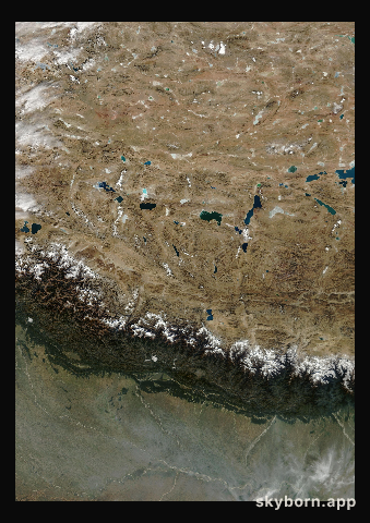 The Earth on 13 December 2003 · Himalaya and Tibet