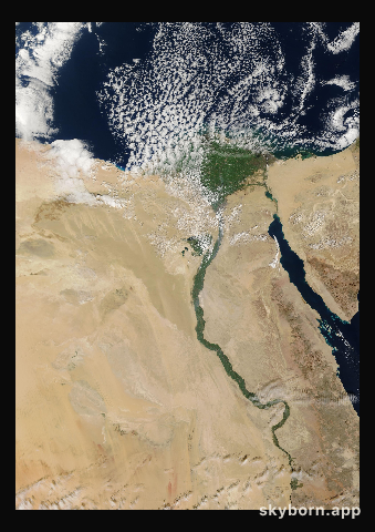 The Earth on 18 January 2004 · Nile Delta and Sinai