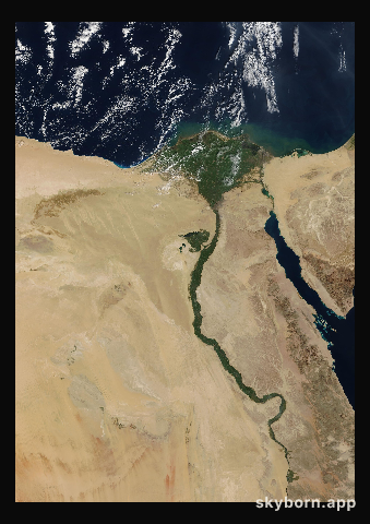 The Earth on 30 January 2004 · Nile Delta and Sinai