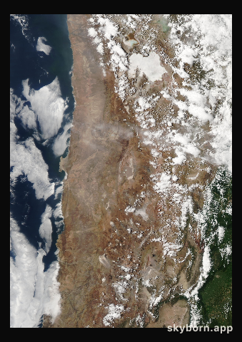 The Earth on 19 February 2004 · Atacama and the Andes