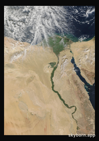 The Earth on 26 February 2004 · Nile Delta and Sinai