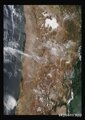 The Earth on 28 February 2004 · Atacama and the Andes