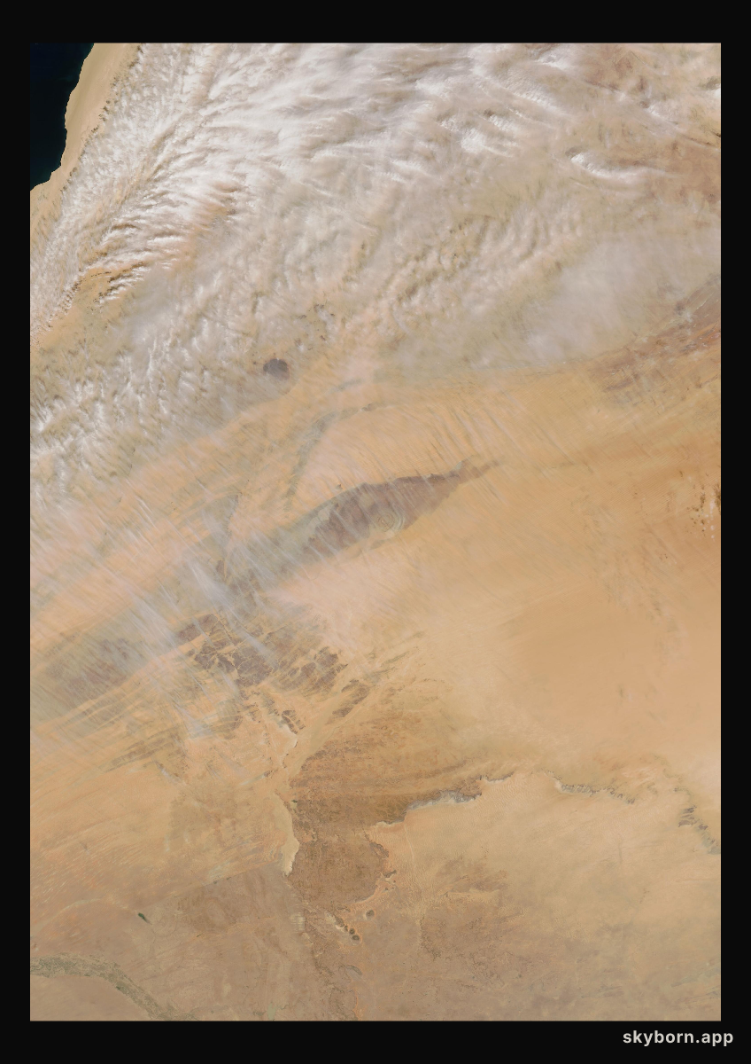 The Earth on 8 March 2004 · Eye of the Sahara, Mauritania