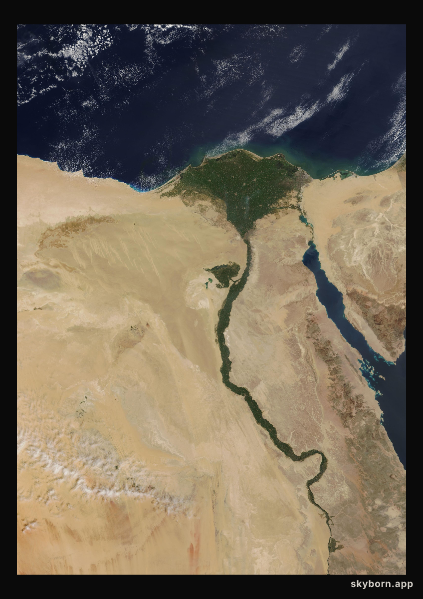The Earth on 25 March 2004 · Nile Delta and Sinai