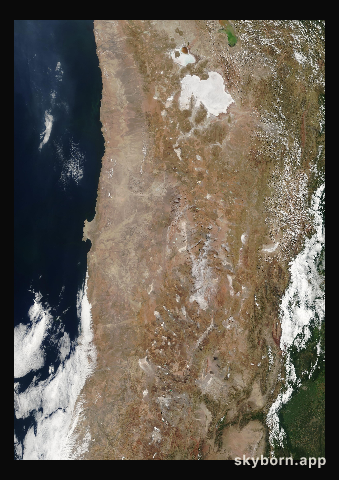 The Earth on 28 March 2004 · Atacama and the Andes