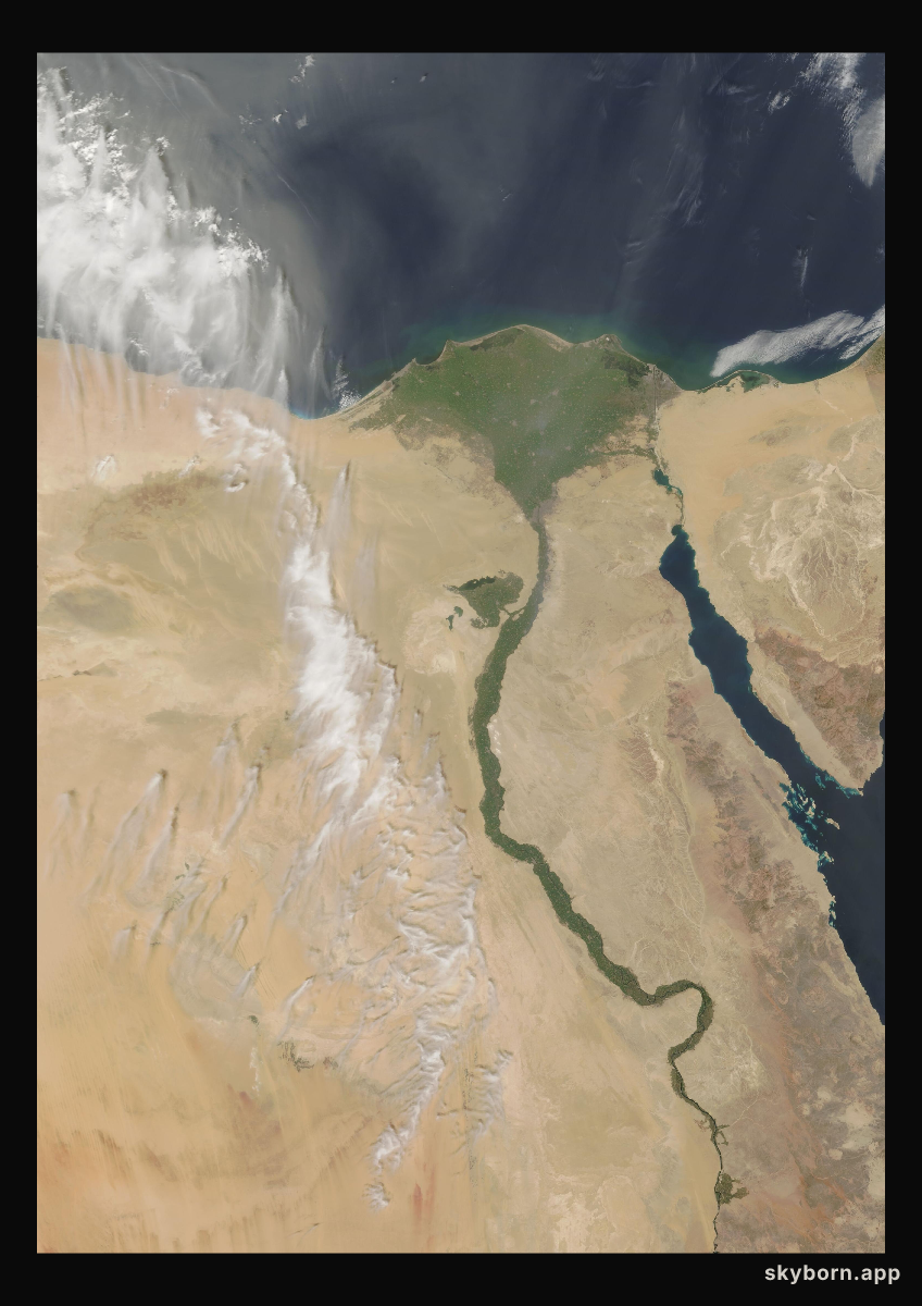 The Earth on 29 March 2004 · Nile Delta and Sinai