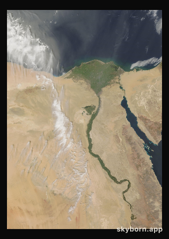 The Earth on 29 March 2004 · Nile Delta and Sinai