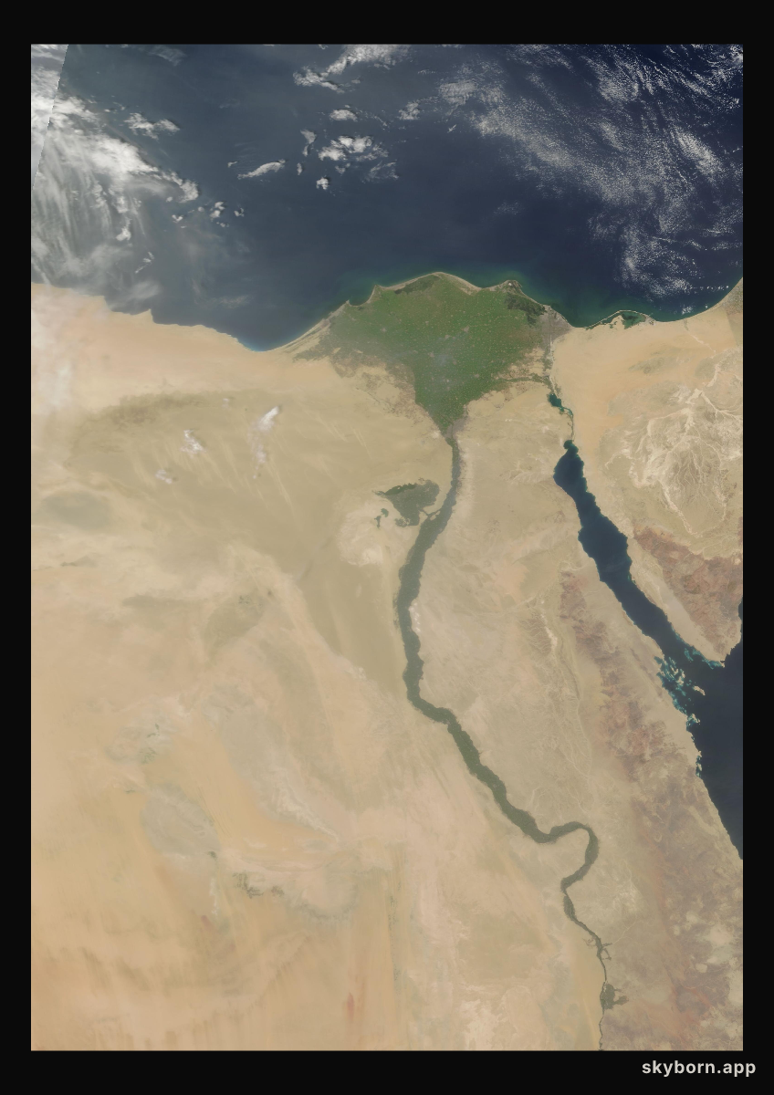 The Earth on 31 March 2004 · Nile Delta and Sinai