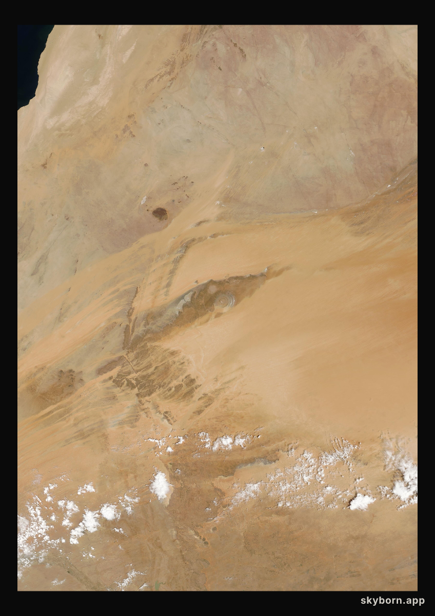 The Earth on 2 April 2004 · Eye of the Sahara, Mauritania