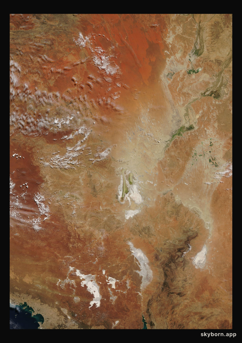 The Earth on 8 April 2004 · Lake Eyre, Australia