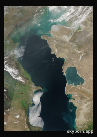 The Earth on 12 April 2004 · Caspian Sea