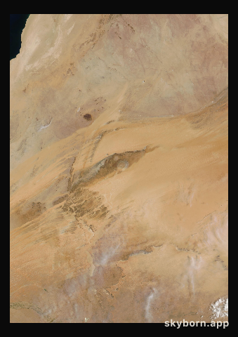 The Earth on 16 April 2004 · Eye of the Sahara, Mauritania
