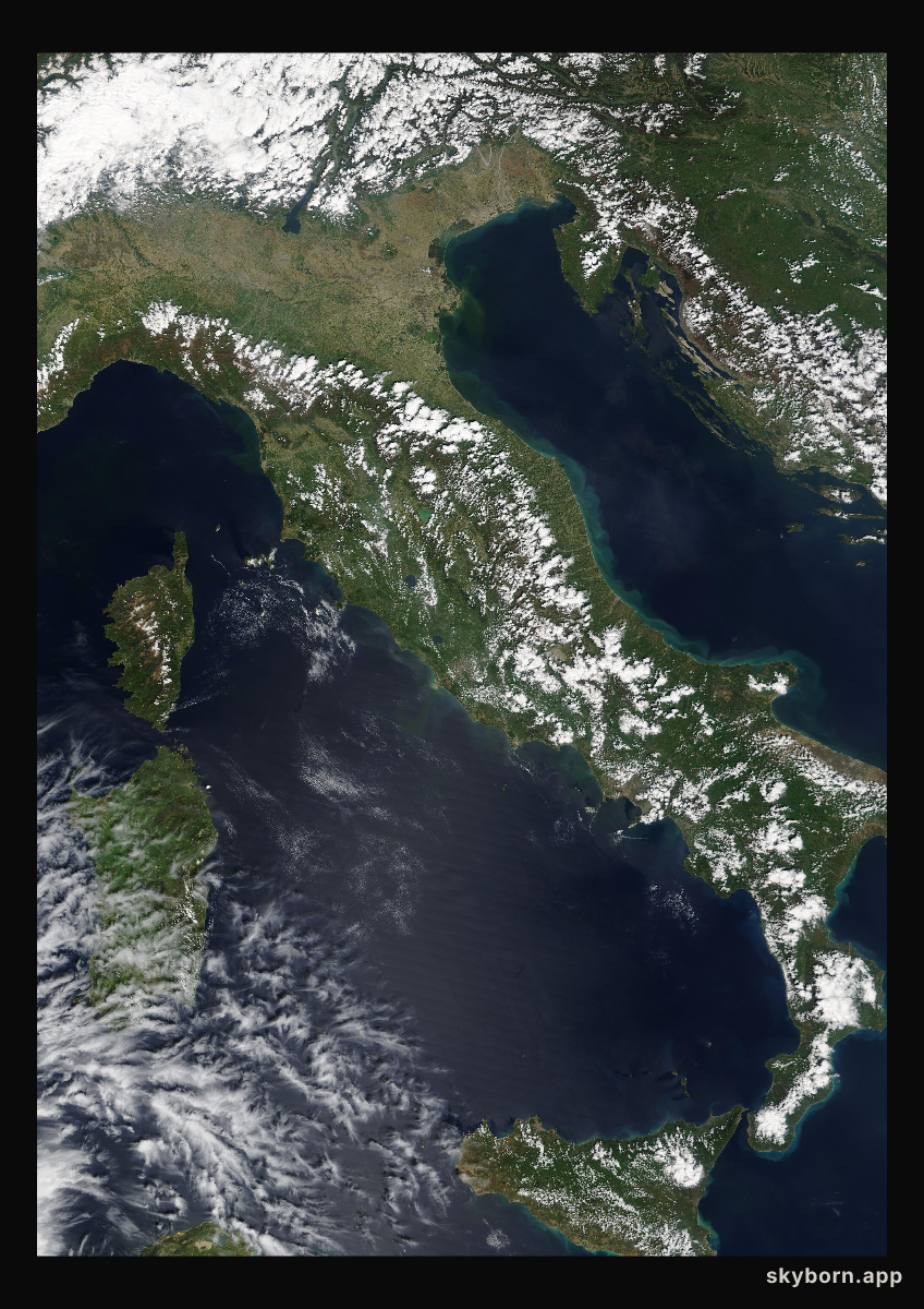 The Earth on 28 April 2004 · Italy and the Adriatic
