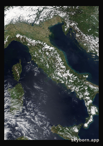 The Earth on 28 April 2004 · Italy and the Adriatic