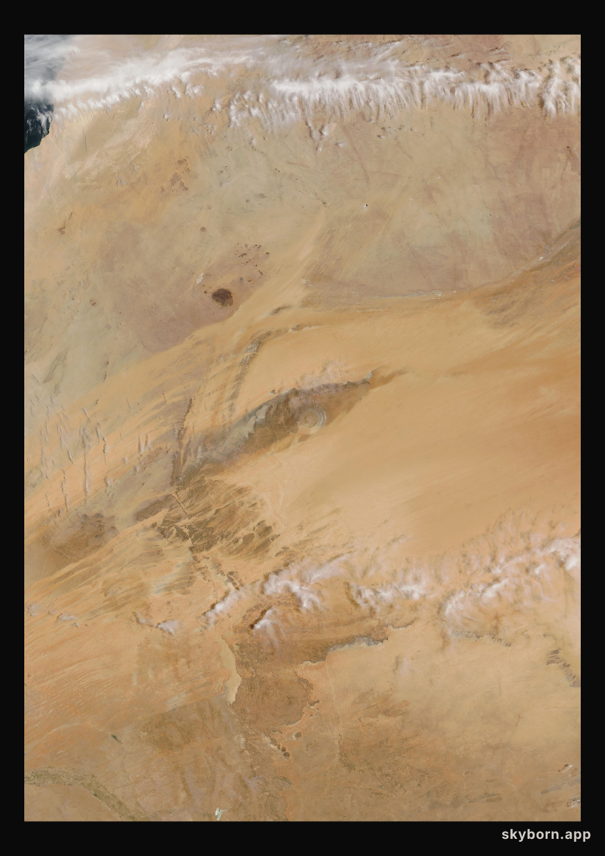 The Earth on 18 May 2004 · Eye of the Sahara, Mauritania