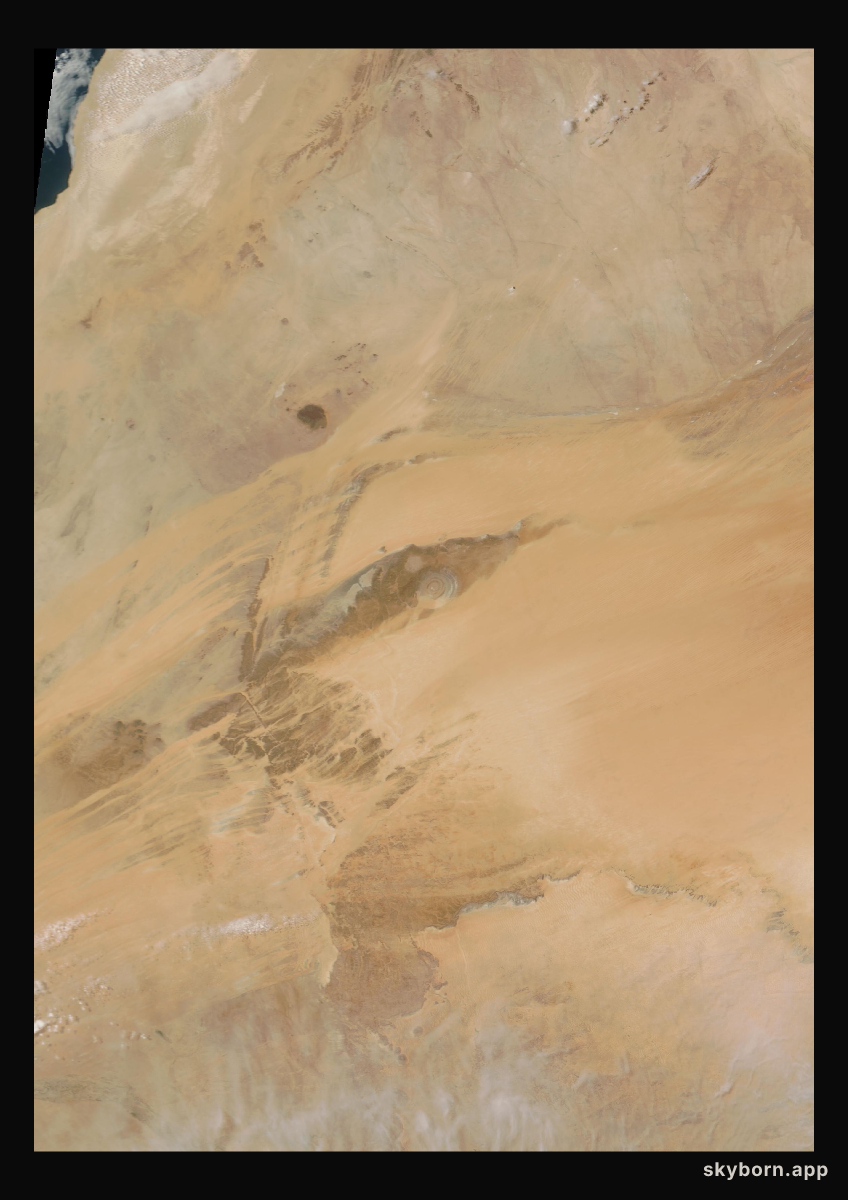 The Earth on 24 May 2004 · Eye of the Sahara, Mauritania