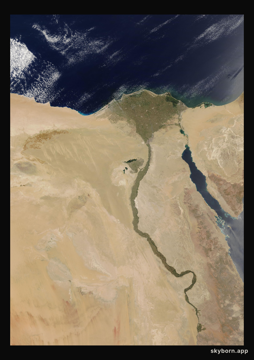 The Earth on 8 June 2004 · Nile Delta and Sinai