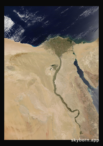 The Earth on 8 June 2004 · Nile Delta and Sinai