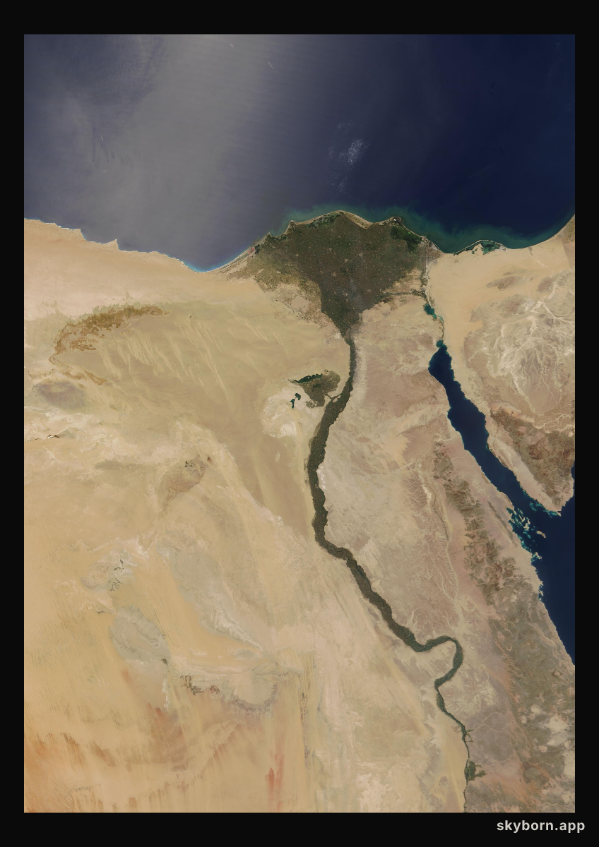 The Earth on 11 June 2004 · Nile Delta and Sinai