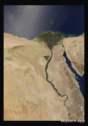 The Earth on 11 June 2004 · Nile Delta and Sinai