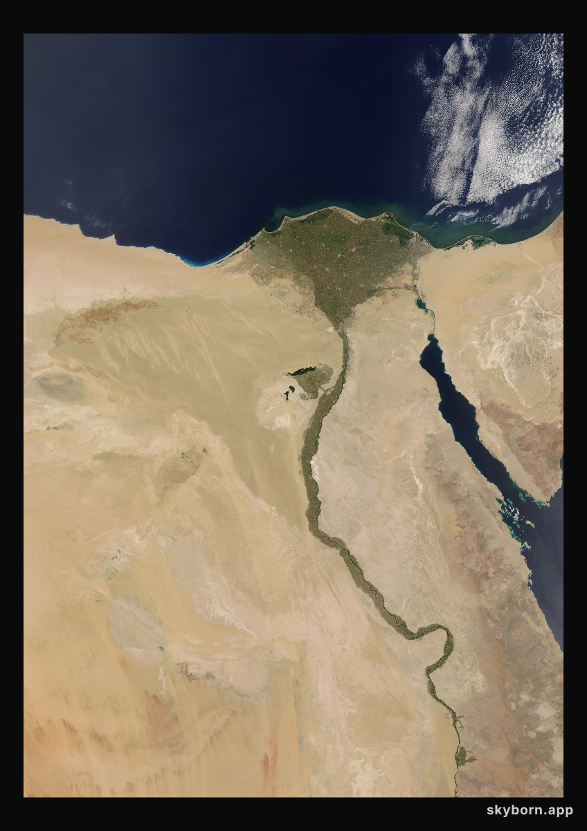 The Earth on 17 June 2004 · Nile Delta and Sinai