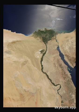 The Earth on 29 June 2004 · Nile Delta and Sinai
