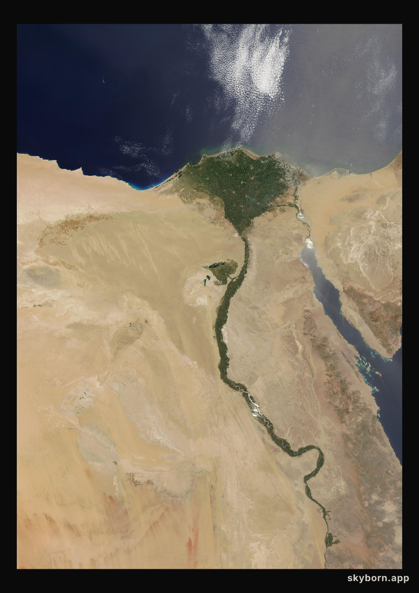 The Earth on 8 July 2004 · Nile Delta and Sinai