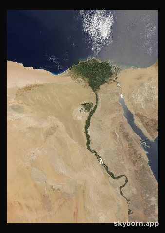 The Earth on 8 July 2004 · Nile Delta and Sinai