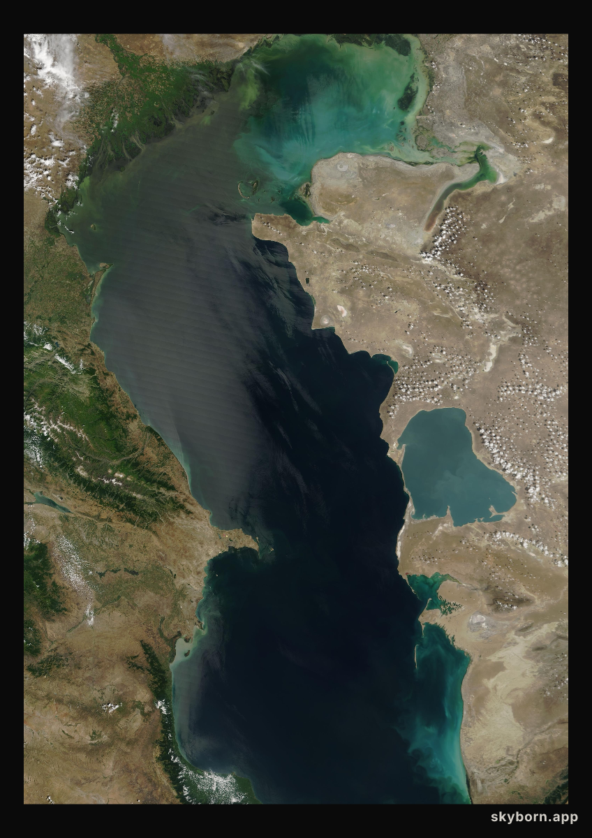 The Earth on 16 July 2004 · Caspian Sea