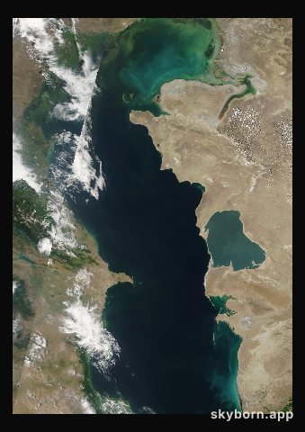 The Earth on 17 July 2004 · Caspian Sea