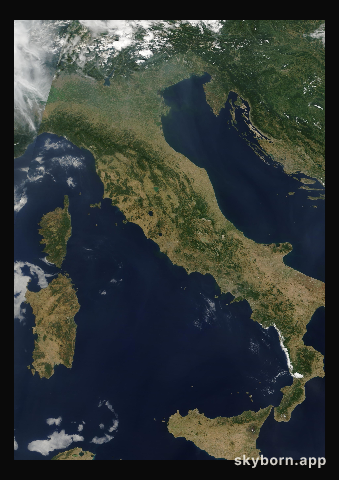 The Earth on 23 July 2004 · Italy and the Adriatic