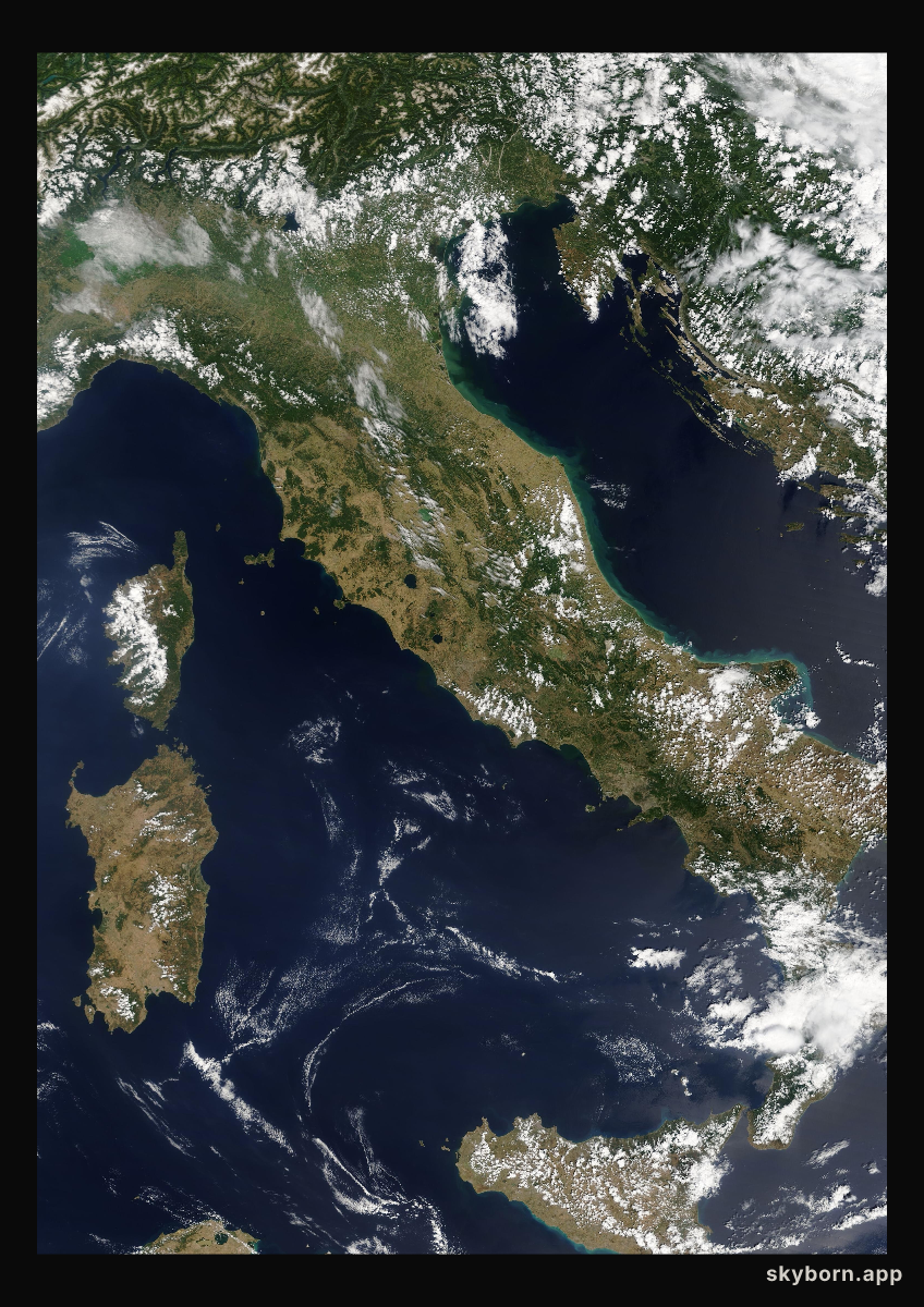 The Earth on 28 July 2004 · Italy and the Adriatic